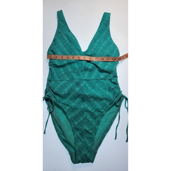 Robin Piccone One-Piece Swimsuit Womens Aqua Teal Size 8 Sahara Plunge - Picture 9 of 10